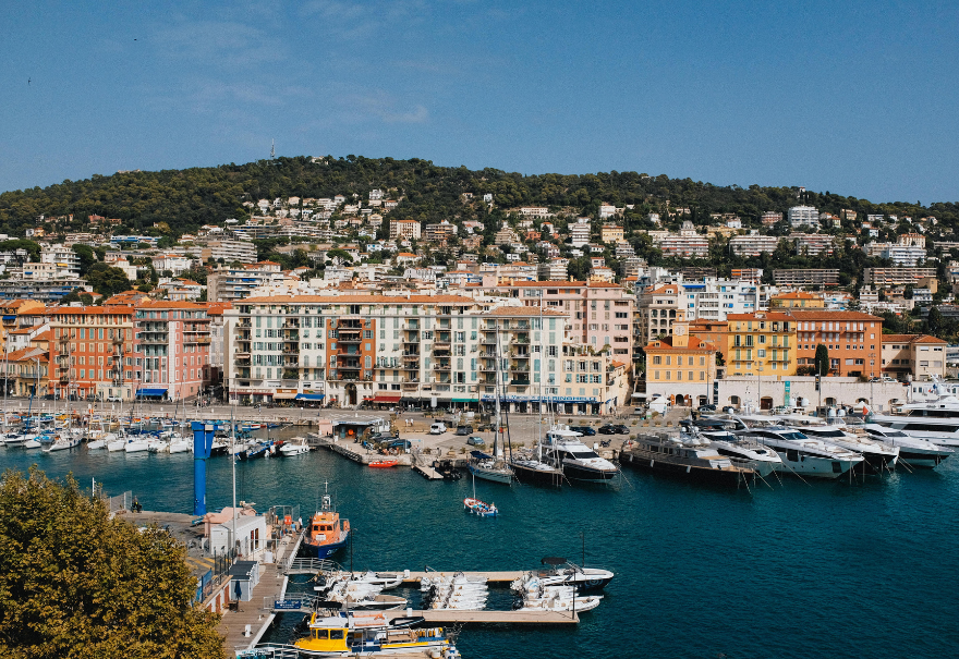 Taxi from Nice to Cannes along the A8 motorway on the French Riviera