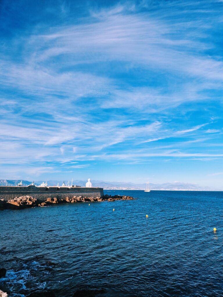 The Antibes coastline on the Côte d'Azur, between Nice and Cannes