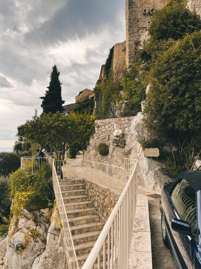Stone steps and greenery in Eze Village