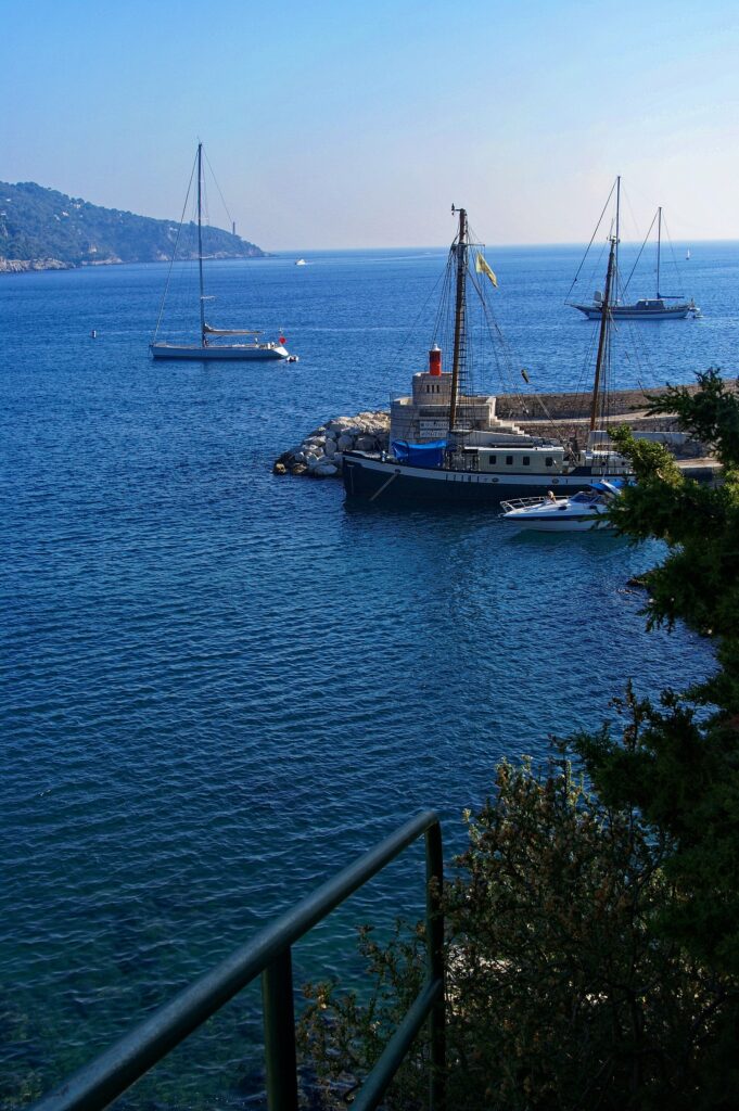 Harbour view at the end of the journey from Nice to Villefranche